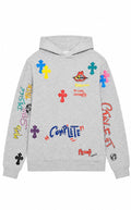Heather grey graffiti hoodie front