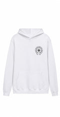White horseshoe outline hoodie front