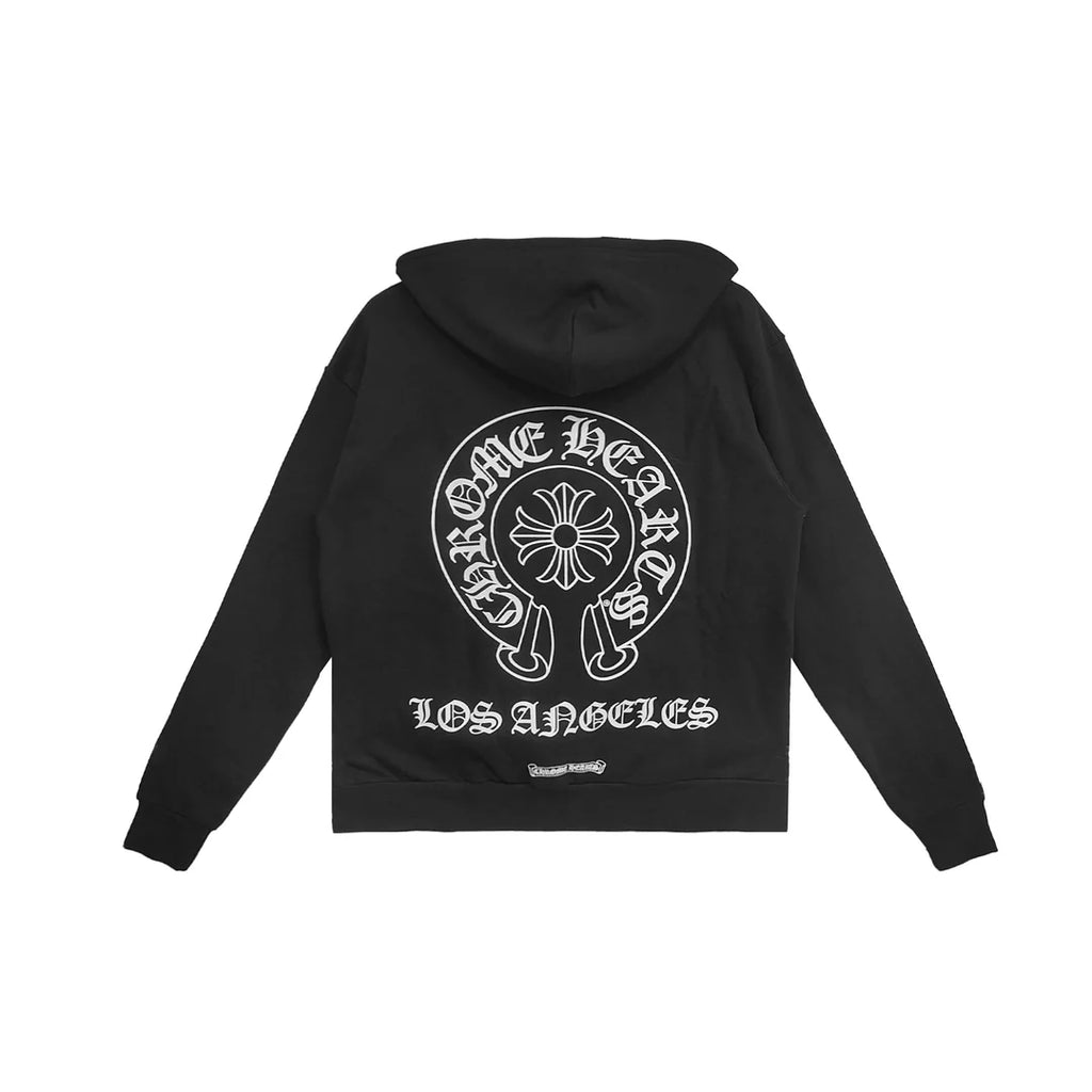 LA Horseshoe Zip-Up Hoodie Black - back