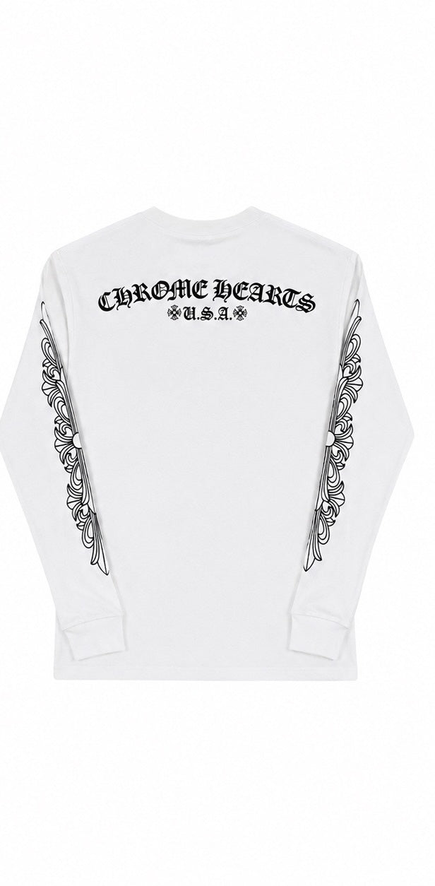 CH White Floral Sleeve Long Sleeve back
