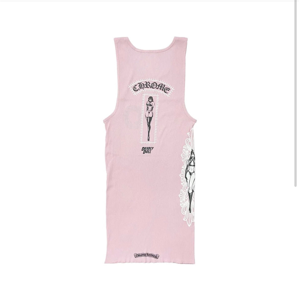 CH Horseshoe Logo Tank Top — Pink, back