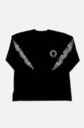 CH Horseshoe Floral Sleeve Long Sleeve Black - Front