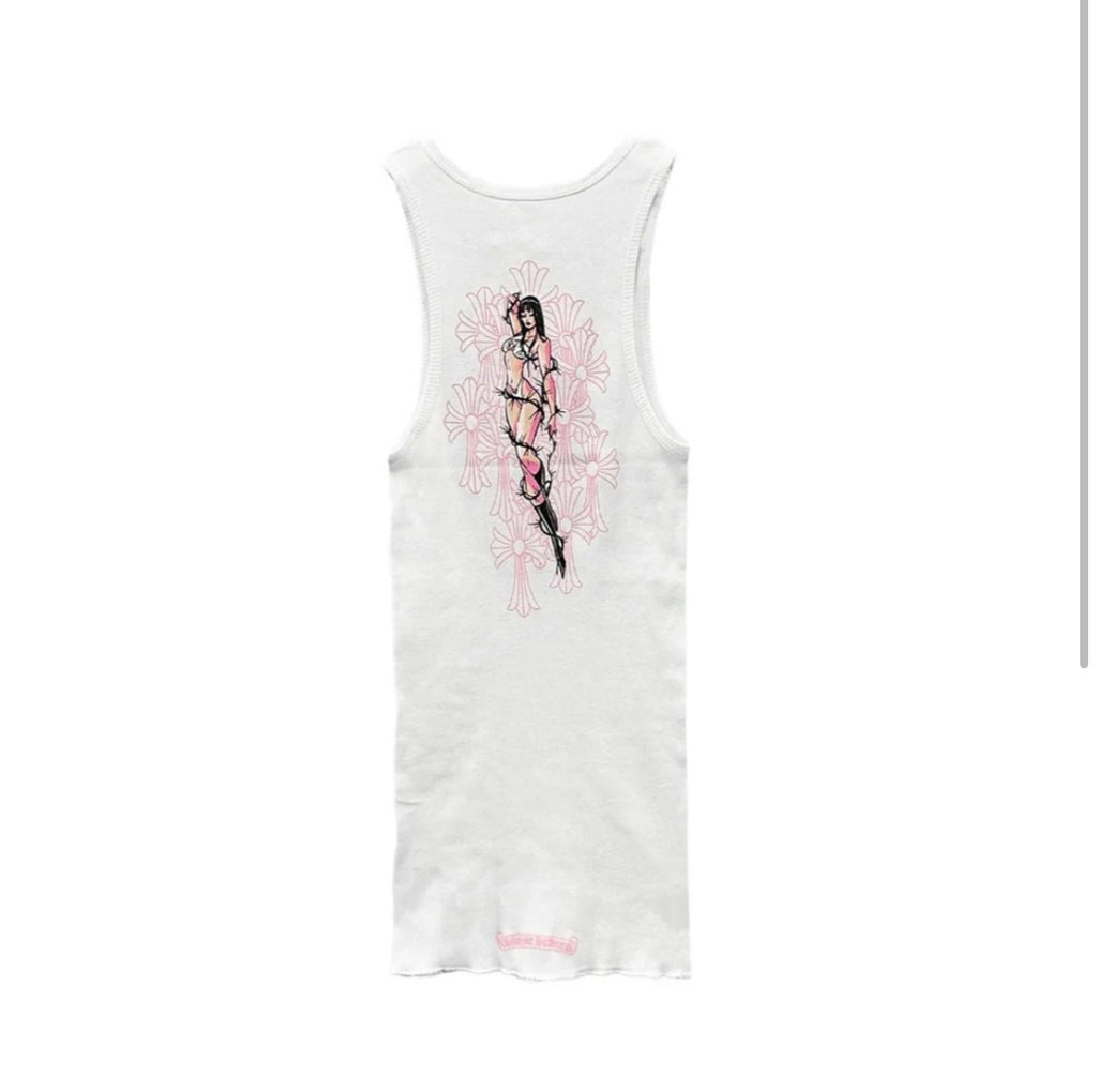 Deadly Doll Tank Top — White, back