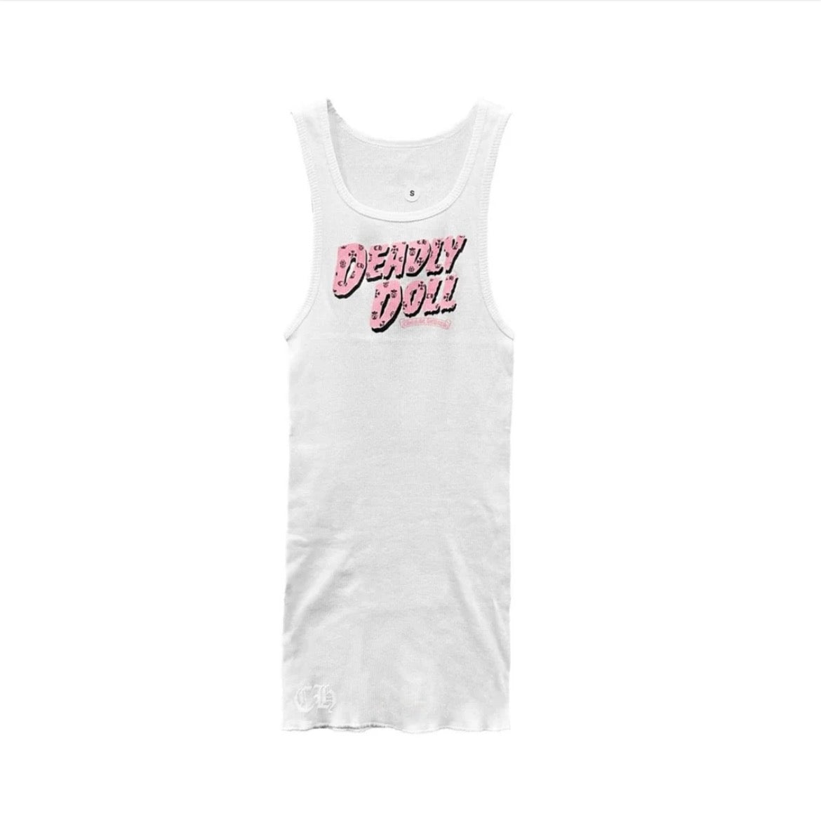 Deadly Doll Tank Top — White, front