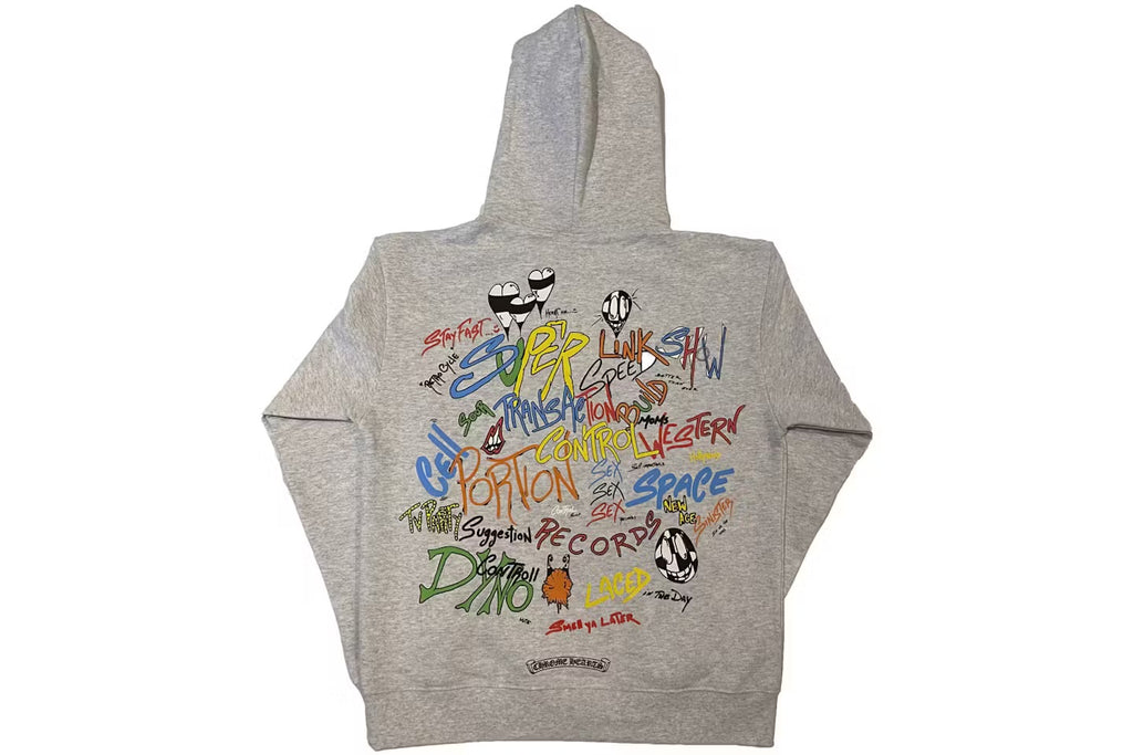 Graffiti Grey Hoodie Back