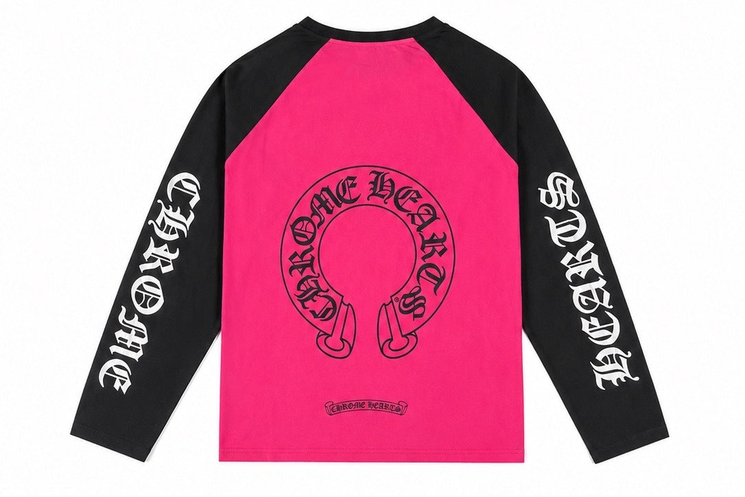 CH Horseshoe Raglan L/S Hot Pink — Back