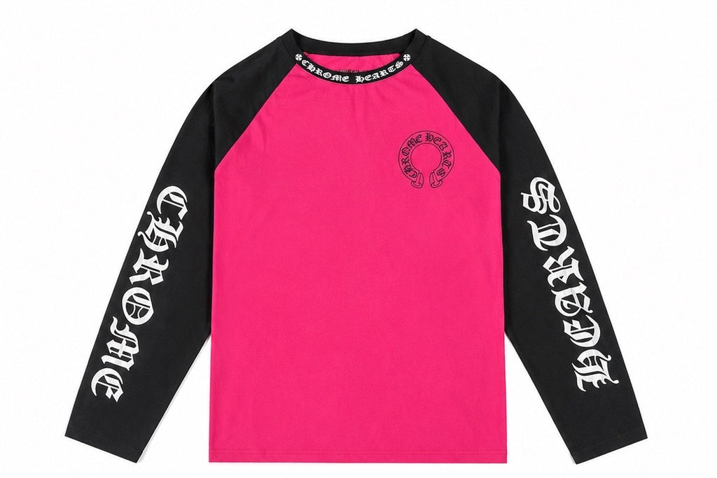 CH Horseshoe Raglan L/S Hot Pink — Front