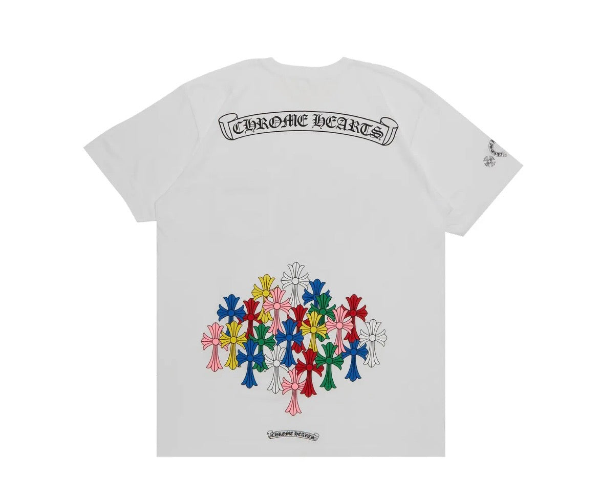CH Multi Color Cross Tee White back