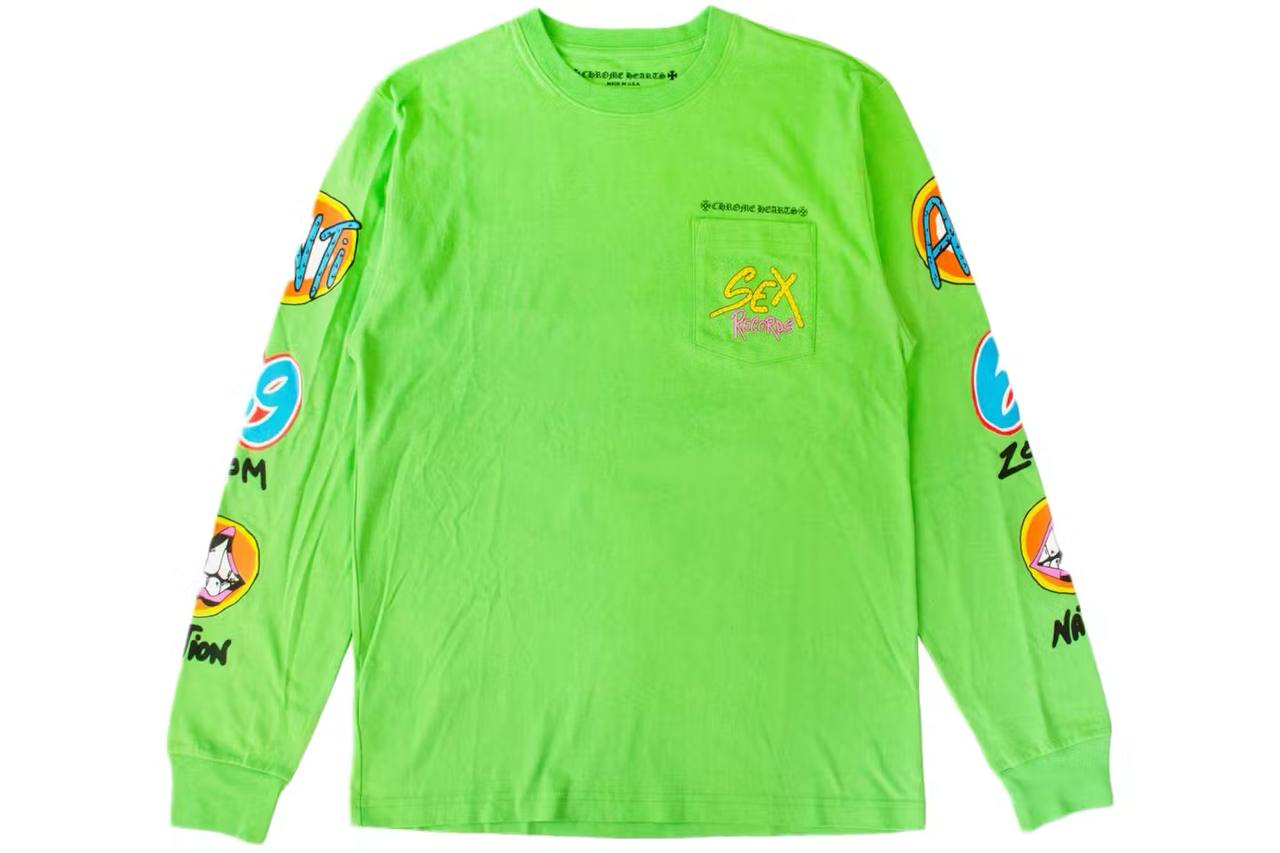 CH Neon Green Sex Records M-Boy long sleeve - front