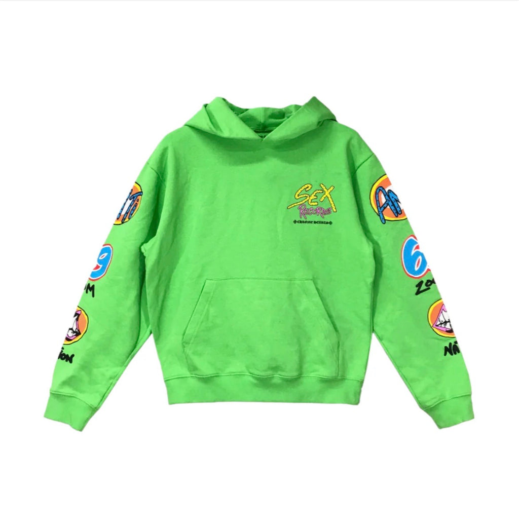 Sex Records Green Hoodie Front
